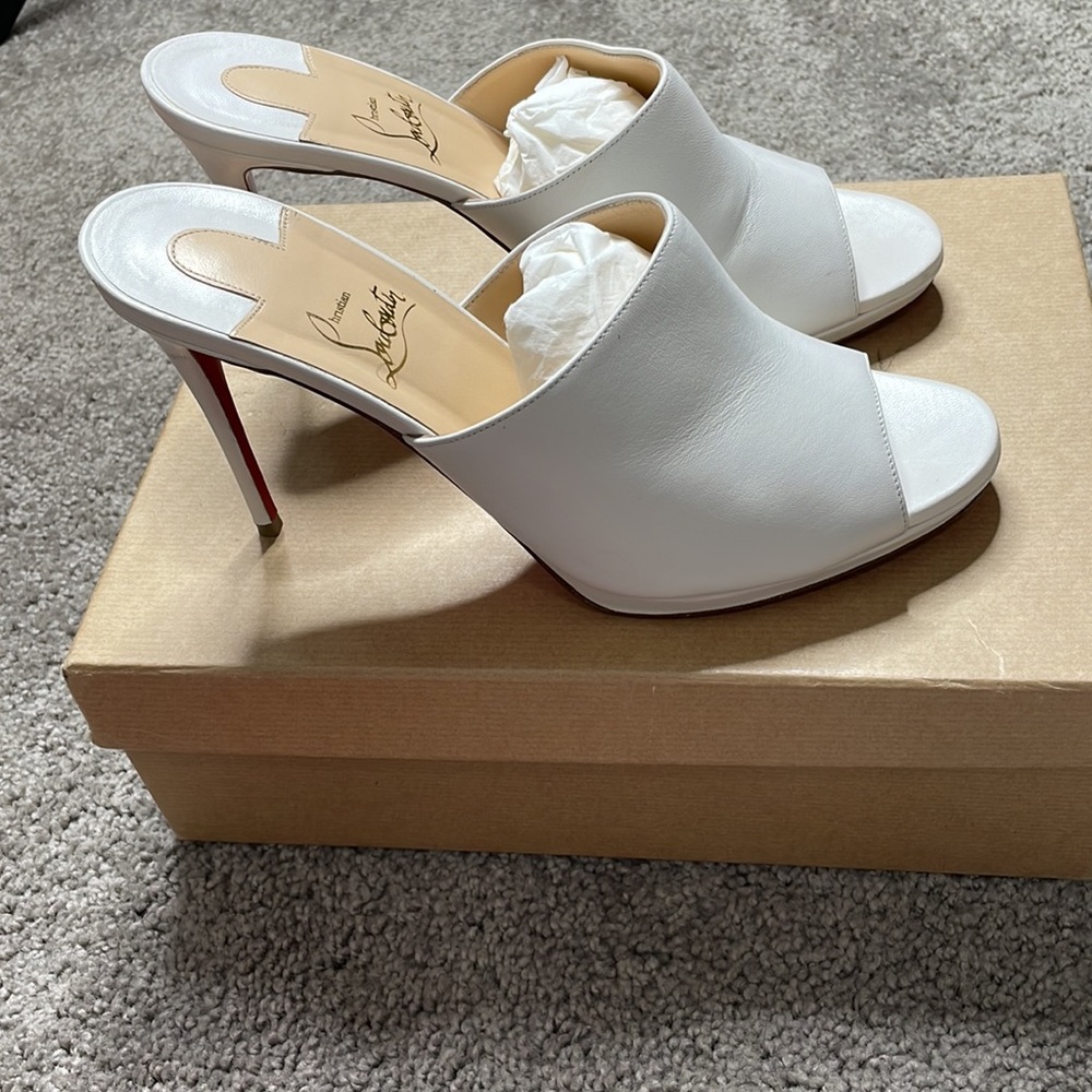 Nappa Pigamule 100 Slide Sandals 39 White - Picture 6 of 13